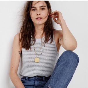 Madewell grey open stitch sweater tank